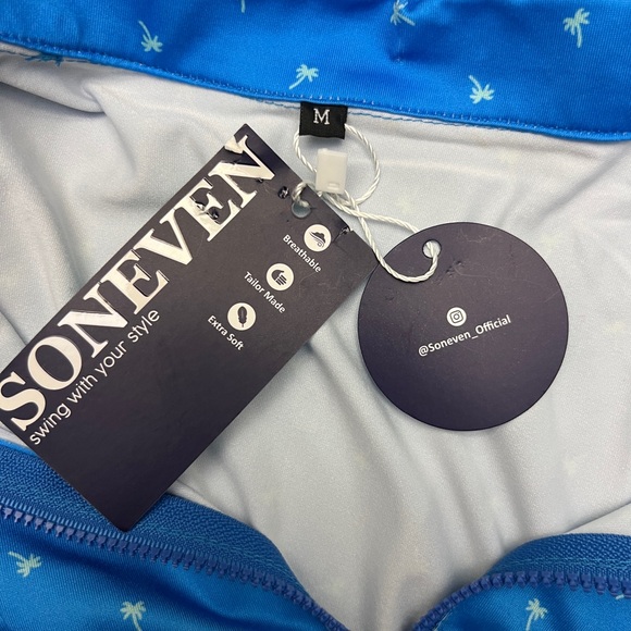 Soneven NWT Palm tree sleeveless, 1/4 zip golf polo - size M - Picture 5 of 5